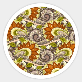 Paisley Print with Vintage Floral Motifs Sticker